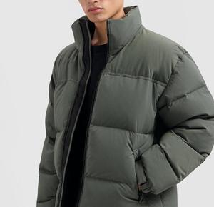 Veste d'hiver épaisse en duvet 100% imperméable, sur mesure ODM, grande taille, fermeture éclair, deux poches latérales, poignets ajustables, logo, pour homme - Product Image 2