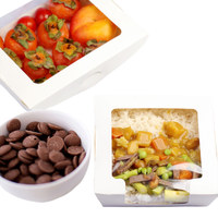 Boîtes en papier rectangulaires de qualité supérieure, durables, avec fenêtre transparente, pour l'emballage de bonbons, chocolats, biscuits, pâtisseries et aliments