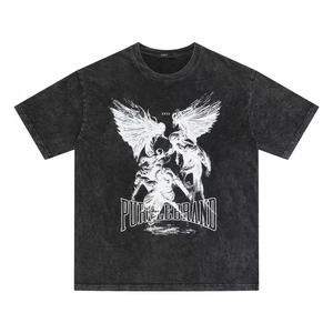 AliExpress 2026 Nuova Maglietta Estiva Viola Devil Angel con Effetto Usurato a Maniche Corte - Product Image 2