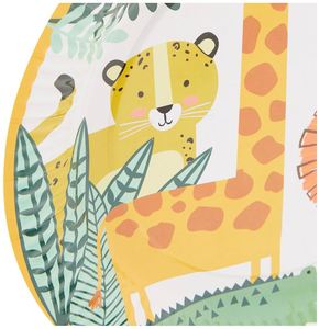 Assiettes en carton jetables rondes de 9 pouces, approuvées par la FDA, motif animaux de la jungle, 350 g/m², impression CMJN, fournitures de fête - Product Image 2