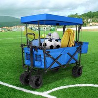 Chariot pliant d'extérieur en promotion avec auvent, poussette pliable pour bébé, chariot de camping pour enfants