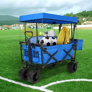 Carrito Plegable para Exteriores en Oferta, Cochecito Plegable para Niños con Toldo, Carrito de Camping para Niños - Product Image 4