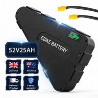 Baterai Sepeda Gunung Listrik EU Stock 52V 72V 20Ah 25Ah 30Ah Ebike, Tas Segitiga Lunak, BMS 60A, Paket Baterai Lithium Ion 2000W