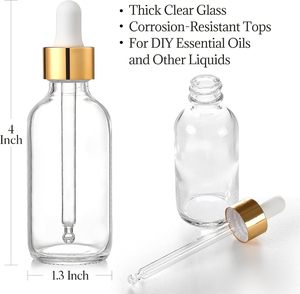 Free <b>Samples</b> Clear Cosmetic Package 10ml-100ml Glass Plastic Cap Screen Printed Dropper <b>Bottle</b> Custom Logo Skin Care Serum - Product Image 3