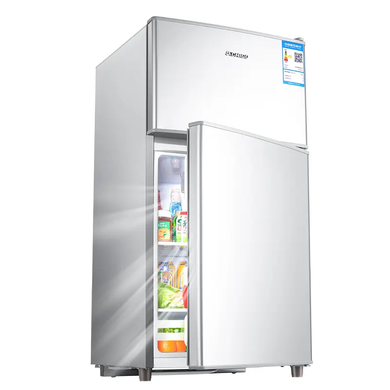 chigo mini bar fridge 98L double door refrigerator household and hotel use cooling and freezing BCD-72A138D