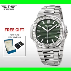 Reloj Mecánico Manual de Acero Inoxidable PINDU 2025, Resistente al Agua 5BAR, Esfera de 40-44 mm, Ligero, de Lujo, para Hombre, con Calendario - Product Image 3