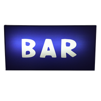Enseigne de bar lumineuse LED bleu profond, murale, éclairée, pour pub, club et décoration de bar à domicile