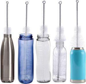 Nylon Eco-Friendly Cleaning <strong>Brush</strong> with Stainless Steel Handle for Narrow Neck Wine Beer &amp; Soda <strong>Bottles</strong> - Product Image 5
