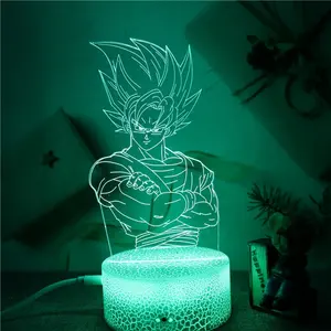 naruto de luz de la noche Suppliers-Luz LED acrílica 3D, ilusión óptica, Anime, creativa, visión nocturna, con Base redonda
