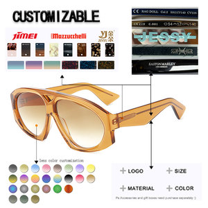 Lunettes de soleil unisexes de haute qualité, design de marque irrégulier, verres polarisés, montures en acétate, pour hommes et femmes - Product Image 2