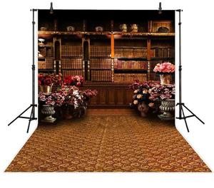 Fotografía telón de fondo vintage estantería biblioteca clásica flor escuela Fondo photocall photobooth estudio Shoot - Product Image 1