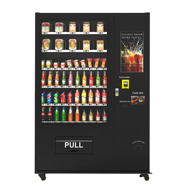 Smart IoT Refrigerated Snack Vending Machine Elevator System Coin Return SDK Enabled Cloud-Based Management Touchscreen Europe