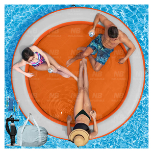Water Lounger Circular Mesh Floating Dock 4 in 1 Inflatable <b>Hammock</b> With Safety Ropes 500kg Capacity for 5-10 Passengers Inflata - Product Image 5