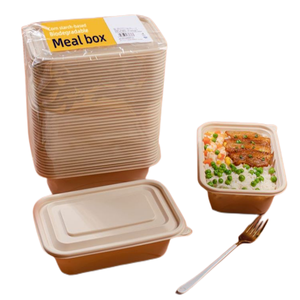 YIAN Rectangular Cornstarch Disposable Biodegradable Food Container Series To-go Takeaway Packing Box Lunch Bento Bowl Deli Prep
