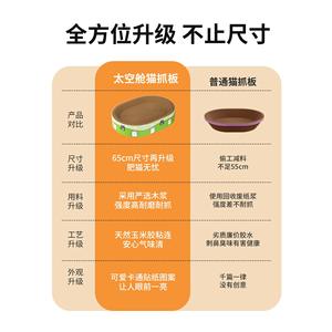 Tapis à gratter ovale pour chat avec motif de dessin animé, en papier ondulé durable, lit pour chat extra large pour chats d'intérieur - Product Image 5