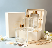 Vente en gros de flacons diffuseurs de parfum en verre de 200 ml pour hôtel et maison, flacon d'huile essentielle pour aromathérapie, flacon en verre avec boîte