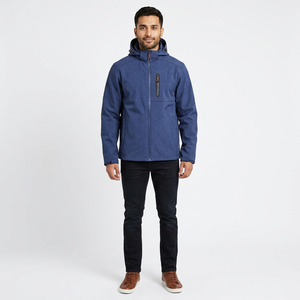 Latest Waterproof Breathable Windproof Hooded <b>Canvas</b> Polyester/Nylon Autumn Outdoor Men's Wholesale Softshell Jacket - Product Image 1