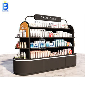 Tùy Chỉnh Thiết Kế Bằng Gỗ Kim Loại Lắp Ráp Chăm Sóc Da Cửa Hàng Vẻ Đẹp Trang Điểm Hiển Thị Trường Hợp Mỹ Phẩm Cửa Hàng Hiển Thị Giá - Product Image 4