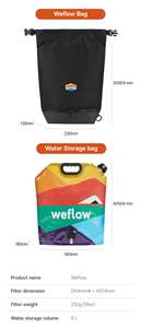 Sistema de filtro de agua por gravedad de 8L para camping, bolsa plegable, purificador de alto flujo para exteriores, para excursiones en grupo y base de acampada, almacenamiento compacto - Product Image 6