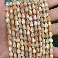 Vente en gros de coquillages blancs en forme de goutte d'eau, perles naturelles en nacre pour la fabrication de bijoux