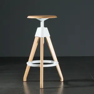 现代转体吧椅木步脚凳可调吧凳椅子塑料商用吧凳高脚椅