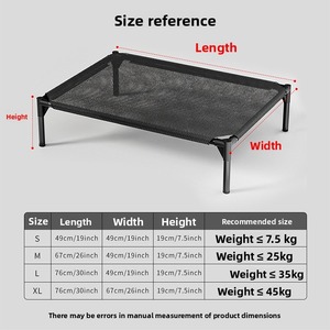 Lit surélevé pour chien avec coussin carré, confortable et pratique, stable, ne se casse pas facilement, offre un renforcement - Product Image 6