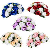 Centres de table pour mariage Décoration de table Roses florales artificielles rouges bleues écologiques Boules de fleurs en soie