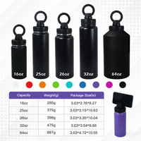 Bouteille d'eau isotherme en acier inoxydable avec logo personnalisé, 16oz, 25oz, 26oz, 32oz, 64oz, avec couvercle magnétique anti-fuite et support pour téléphone