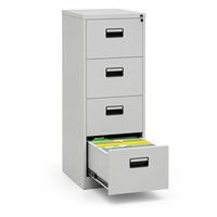 Armoire de classement verticale en métal à 2, 3 ou 4 tiroirs, armoire de classement de bureau en acier avec système de verrouillage central pour le rangement de documents de bureau