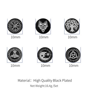 Pendientes unisex con diseño de lobo negro en aleación de zinc, joyería sencilla y a la moda para hombres y mujeres. - Product Image 5