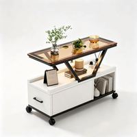 Table basse de salon avec roulettes, table basse noire, table d'appoint de rangement moderne, fabrication OEM