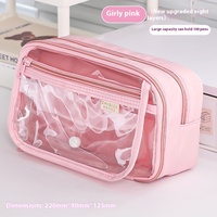 Trousse à crayons transparente Lnstagram Style Niche puissante boîte à papeterie de bonne qualité pour les élèves du primaire garçons et filles