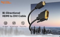 CableCreation HDMI - DVI Adaptör Kablosu Çift Yönlü 1080P Yüksek Hızlı Altın Kaplama Kombinasyon Korumalı Monitör Dizüstü Bilgisayar Kablosu
