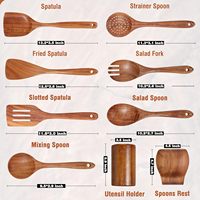Ensemble de couverts en bois respectueux de l'environnement couverts de sécurité boîte de vaisselle emballée pelle fourchette cuillère pelle pour la maison cuisine Scoops Turners