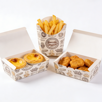 Boîte à frites, boîte à anneaux d'oignon, boîte à tendres de poulet, boîte à pop-corn, boîte à nuggets de poulet, emballage jetable en gros pour frites
