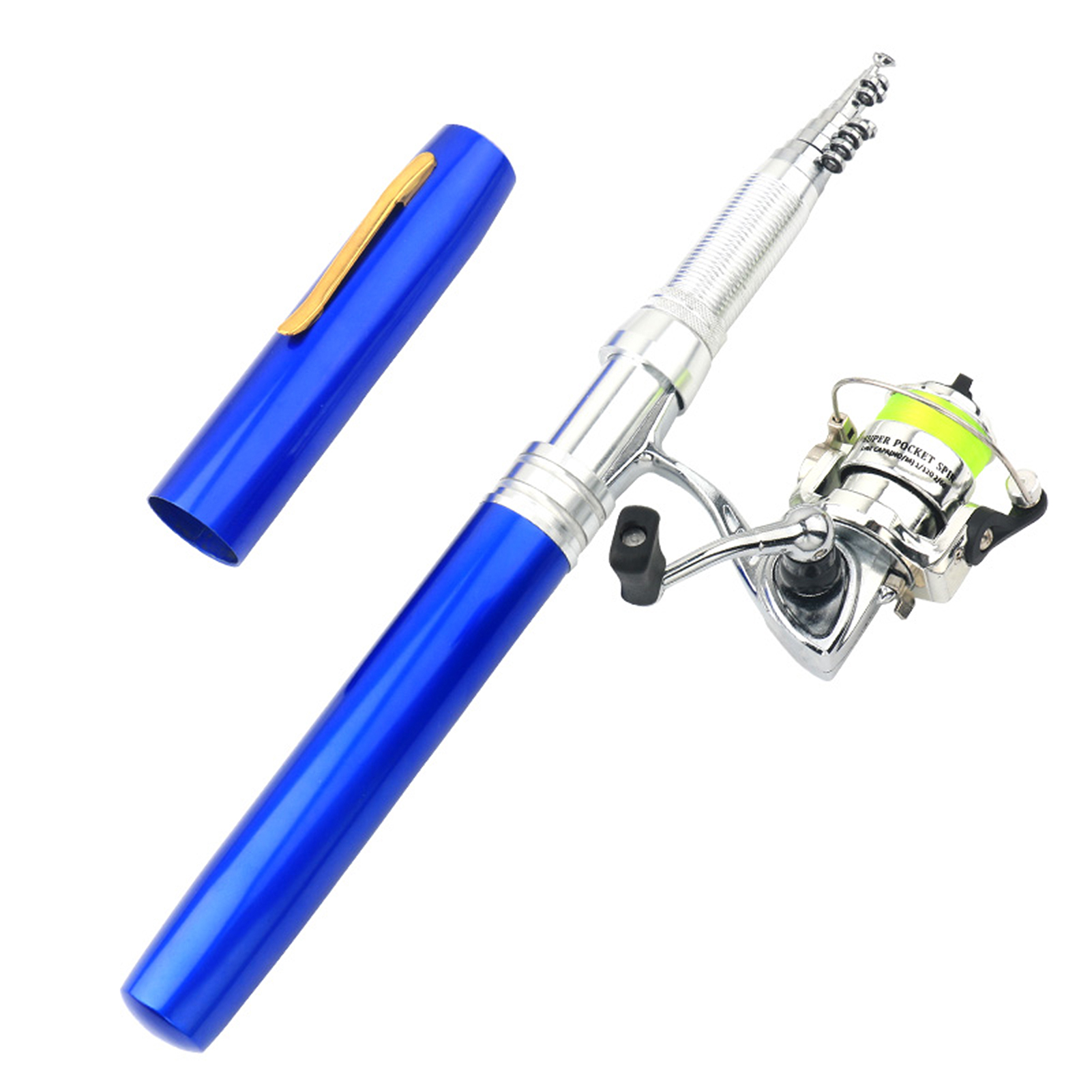 Portable Pen Shape Fishing Rod - Telescopic Aluminum Alloy Portable Pen Shape Fishing Rod - Telescopic Aluminum Alloy