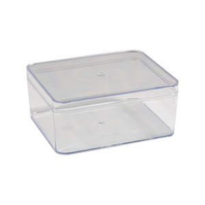 Caja de plástico transparente rectangular de calidad alimentaria con tapa de 583 ml, contenedor con esquinas redondeadas para almacenamiento de refrigerios, dulces y alimentos. - Product Image 1