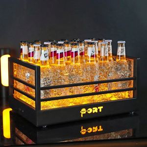 2023 haute qualité Rechargeable acrylique lumineux Champagne bière plateau multicolore LED seau à glace pour Bar discothèque fête - Product Image 5