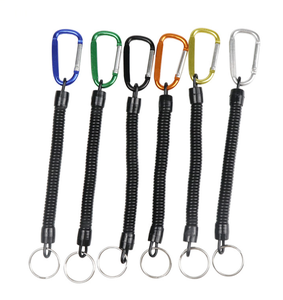 Cordon de sécurité en spirale DFR1109 avec mousqueton en acier et porte-clés - Product Image 2