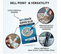 Triolock 3s Colle Super Forte Cyanoacrylate Acrylique à Prise Instantanée Haute Pureté Précision Anti-Colmatage pour Emballage et Transport