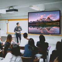 Tableau blanc interactif 4K de 75 pouces et 86 pouces, écran tactile infrarouge IFPD, tableau intelligent avec fonction IA pour l'enseignement scolaire