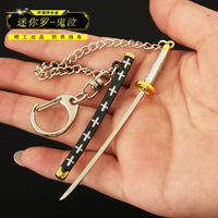 Llavero de aleación de alta calidad de 9 cm con diseño de la mini espada Kikoku de Trafalgar D. Water Law, ideal como regalo promocional.