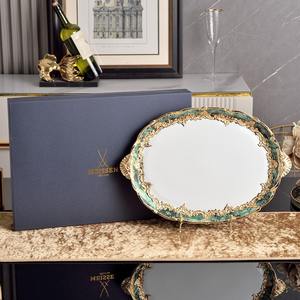 Assiettes de présentation ovales irrégulières en porcelaine fine de style Japandi fantaisie avec motif personnalisé pour cadeaux d'affaires et usage culinaire - Product Image 6
