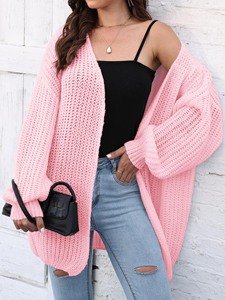Suéteres de primavera y otoño para mujer al por mayor de fábrica, prendas de punto para mujer, cárdigans sueltos de punto de estilo perezoso informal, suéter, abrigo - Product Image 2