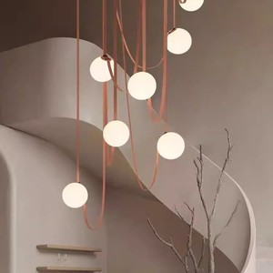 Nordic Minimalist Pendant <b>Light</b> Round E27 LED Adjustable Height Gold <b>Chandelier</b> For Loft Dining Room - Product Image 3