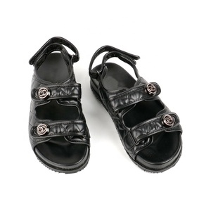 BOBNINI Diseñador Moda Negro Elegante Punta redonda Punta abierta Sandalias de tacón plano Señora Mujer Zapatos para la temporada de otoño - Product Image 2