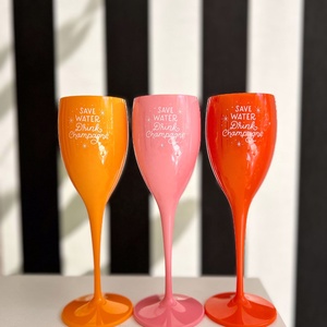 Unbreakable acrilico Champagne vetro di <span class=keywords><strong>plastica</strong></span> rosa bicchiere di vino tazza su misura Logo colore Design classico calice - Product Image 1