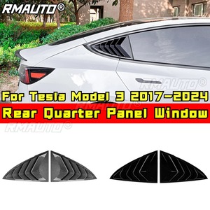 For Tesla Model 3 Body Kit Rear <b>Window</b> Side Vent Shutter Louver Cover Trim for Tesla Model 3 2017-2024 Car Accessories - Product Image 1