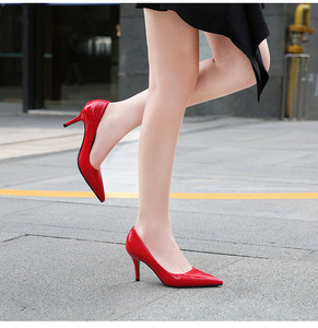 Chaussures de Bureau Tendance Quotidiennes pour Femmes, Escarpins à Talon Haut de 7 CM, Chaussures de Mariage Blanches pour la Mariée, Chaussures en Cuir Grande Taille pour Femmes - Product Image 6