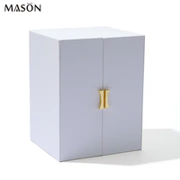 Boîte de rangement de bague de collier avec boucle en métal boîte cadeau de bijoux personnalisés en cuir boîte d'emballage de bijoux de collier à double anneau ouvert